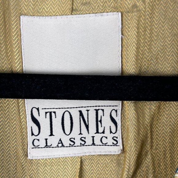 Stones Classics Blazer Jacket Size 42 Beige Green Houndstooth 2 Button Single Br - Picture 5 of 9